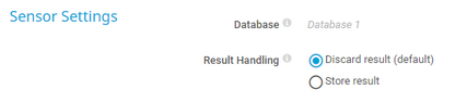 Sensor Settings Sensor Settings